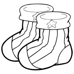 Socks cartoon illustration isolated on white background for children color book