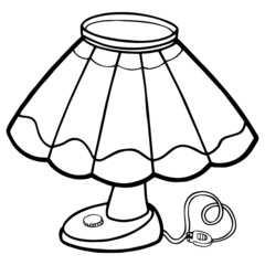 Lamp cartoon illustration isolated on white background for children color book