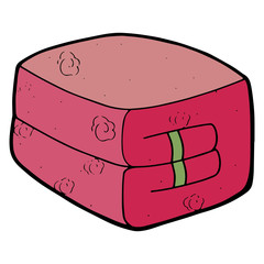 Blanket cartoon illustration isolated on white background for children color book