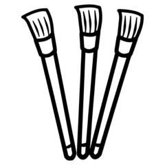 Brush Pen cartoon illustration isolated on white background for children color book