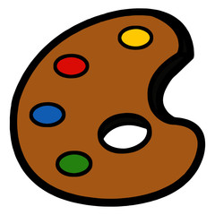 Palette Color cartoon illustration isolated on white background for children color book