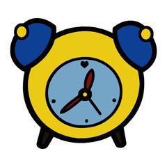 Clock cartoon illustration isolated on white background for children color book