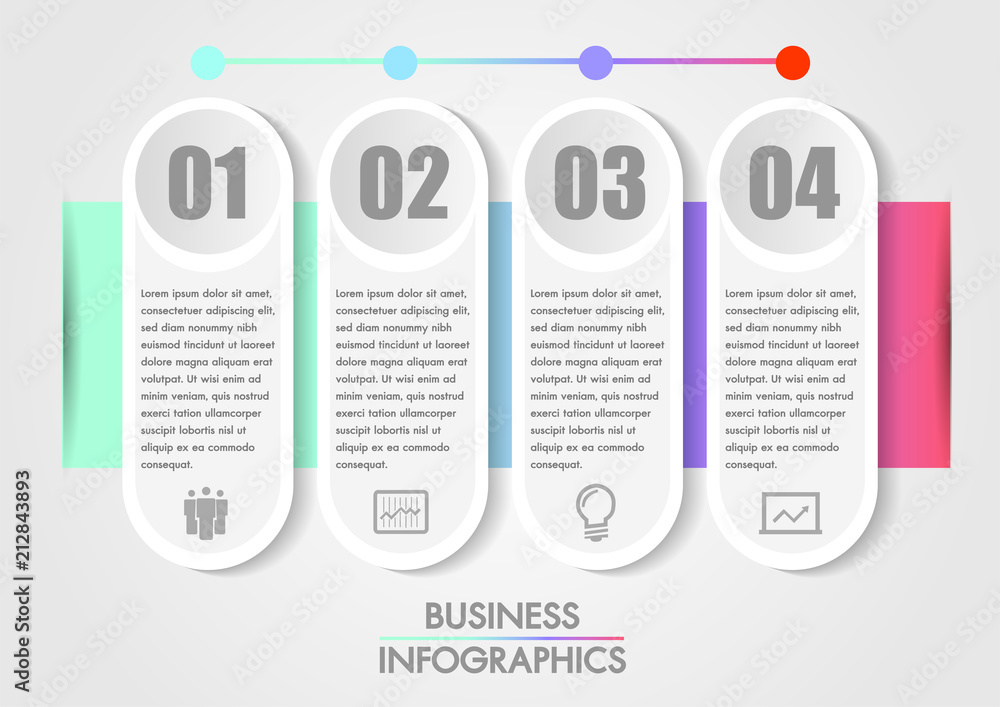 Poster business infographics concept template is 4 option step with icon can be used for diagram infograph 
