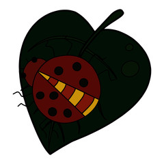 Ladybug cartoon illustration isolated on white background for children color book