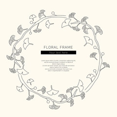 Floral frame vector illustration.