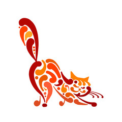 Big graceful cat. Vector illustration