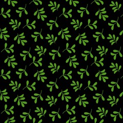 leaves seamless pattern, flat design for use as background, wrapping paper or  wallpaper