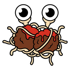 Cartoon Flying Spaghetti Monster