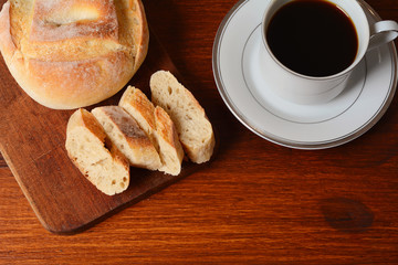 Close up of toast and coffee