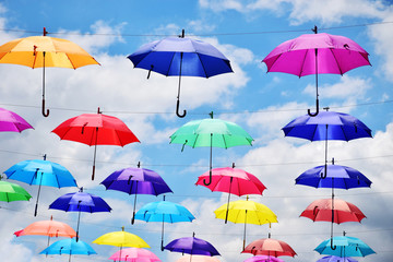 Fototapeta na wymiar Colorful umbrella on white background