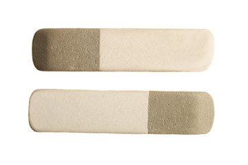 Two rubber erasers