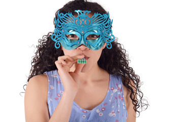 beautiful woman with carnival mask