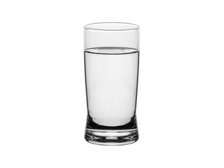 A glass of water isolated on white background. Clipping path for design.