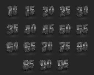 Set of number 3D vector