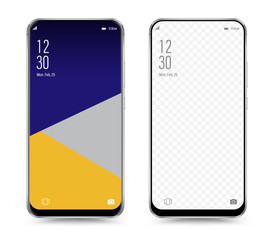 Smartphone mockup transparent screen