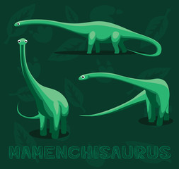 Dinosaur Mamenchisaurus Cartoon Vector Illustration © bullet_chained