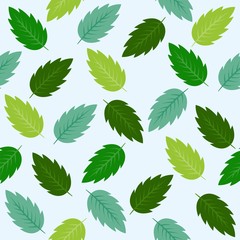 leaves seamless pattern, flat design for use as background, wrapping paper or  wallpaper