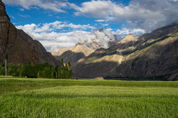 Beautiful scenery of Askole village in summer, K2 trek, Pakistan