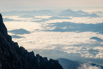 Beautiful scenery of Kinabalu national park in a morning, Boneo island, Sabah, Malaysia