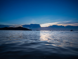ea and clear blue sky about sunset/sunrise time feeling relax nice and calm