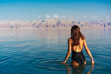 Young woman going to Dead Sea, Israel