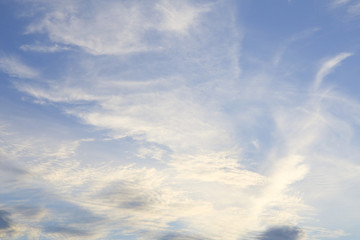 Peaceful clouds in the blue sky