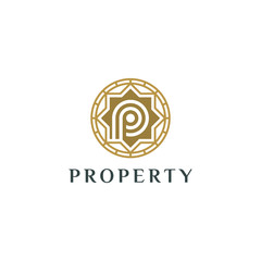 Letter P luxury logo template vector illustration