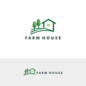 Farm house logo template vector illustration