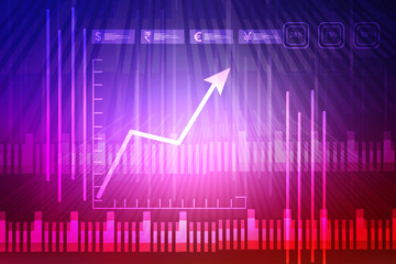 2d rendering Stock market online business concept. business Graph 
