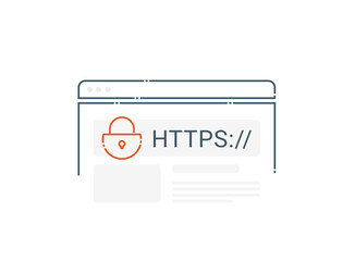 Safe and Secure Web sites on the Internet. HTTPS Protocol. SSL certificate for the site. Secure, Data protection and internet security. Website, Secure shop