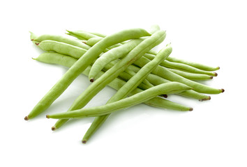 Green beans isolated on a white background