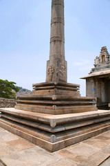 Parsvanatha basadi and Manasthambha,Pillar in front of it, Chandragiri hill, Sravanabelgola, Karnataka