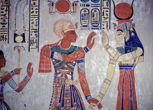 Wall painting in the Tomb of Amunherkhepeshef, Valley of the Queens, Egypt 