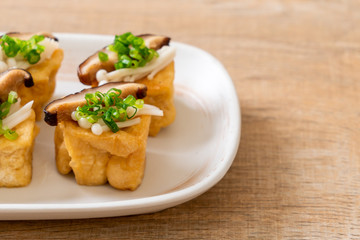 Grilled Tofu with Shitake Mushroom and Golden Needle Mushroom