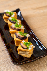 Grilled Tofu with Shitake Mushroom and Golden Needle Mushroom