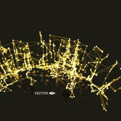 3d connection structure. Futuristic technology style. Vector illustration for science, chemistry or education.