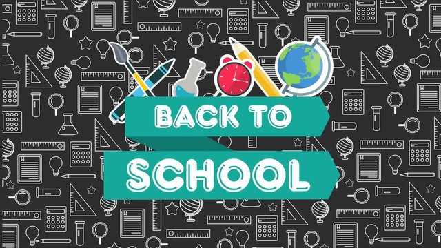 Animation of back to school cartoon style