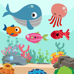 Naklejka premium ocean background vector design