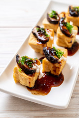 Grilled Tofu with Shitake Mushroom and Golden Needle Mushroom