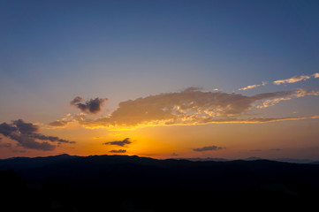 Fototapeta na wymiar landscape of clouds sky sunset over mountains