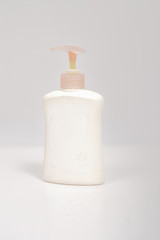 Plastic Blank White Bottle on white background