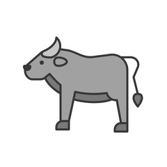 wild buffalo, wild safari animal icon set, filled outline design