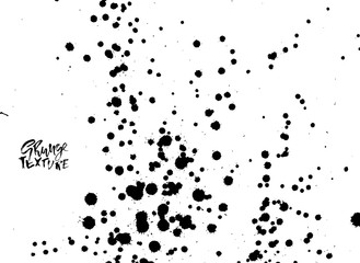 Handdrawn grunge texture. Abstract ink drops background. Black and white grunge illustration. Vector watercolor artwork pattern.