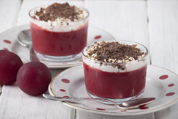 Dessert jelly from plums