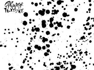 Handdrawn grunge texture. Abstract ink drops background. Black and white grunge illustration. Vector watercolor artwork pattern.