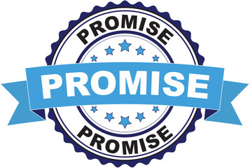 Blue black rubber stamp with Promise concept