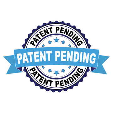 Blue black rubber stamp with Patent pending concept