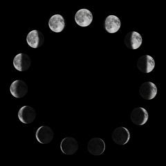 Fototapeta Phases of the Moon. Moon lunar cycle. obraz