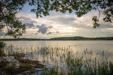 Summer sunset over the lake