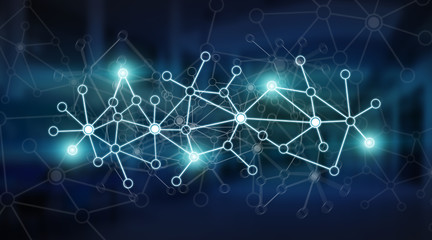 Obraz premium Connections system and datas exchanges 3D rendering
